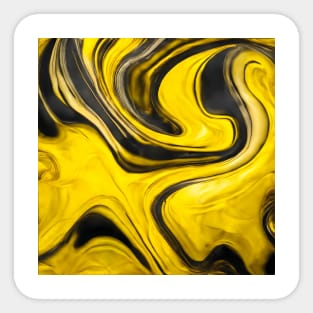 YELLOW AND BLACK LIQUID MARBLE DESIGN, PATTERN Sticker